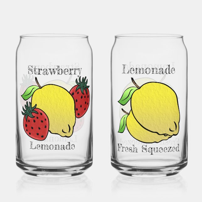 Vaso Con Forma De Lata Lemonade & Strawberry Lemonade Personalizada (Anverso)