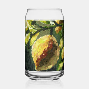 Vaso Con Forma De Lata Lemones impresionistas colgando de la rama