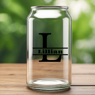Vaso Con Forma De Lata Letra minimalista L Monograma y nombre personaliza