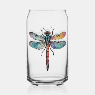 Vaso Con Forma De Lata Libélula Colorida