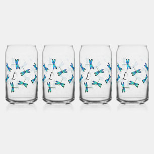 Vaso Con Forma De Lata libélulas azules