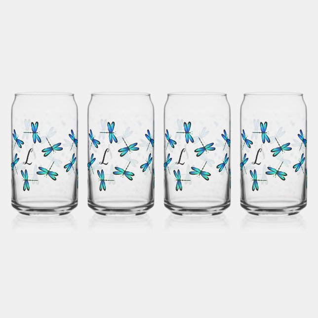 Vaso Con Forma De Lata libélulas azules (Anverso)