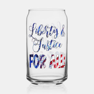 Vaso Con Forma De Lata Libertad Y Justicia Para Todos