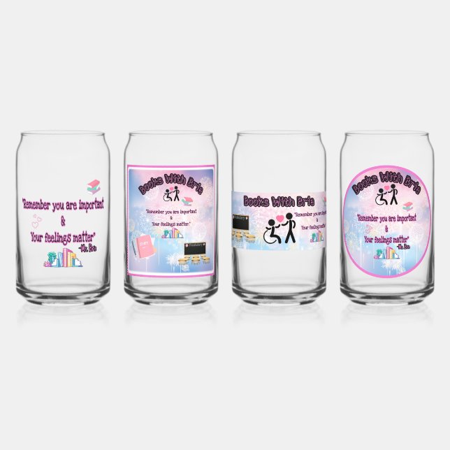 Vaso Con Forma De Lata Libros con juego de taza de vidrio Brie (Anverso)