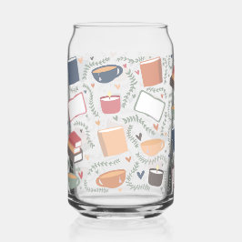 Vaso Con Forma De Lata Libros, Velas Y Té