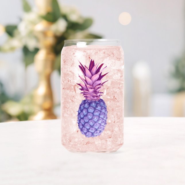 Vaso Con Forma De Lata Lila y Piña Rosa (Insitu (Boda))