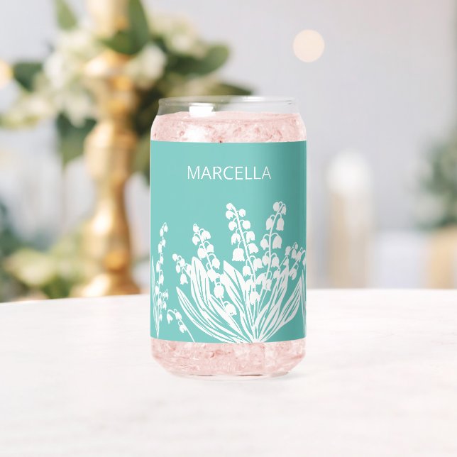 Vaso Con Forma De Lata Lily Del Nombre Personalizado Floral Del Valle (Insitu (Boda))