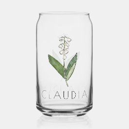 Vaso Con Forma De Lata LILY OF THE VALLEY May Birth Flower Custom Name