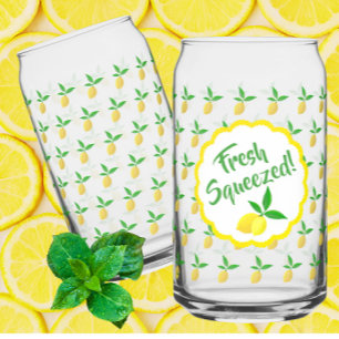 Vaso Con Forma De Lata Limonada de limón amarillo