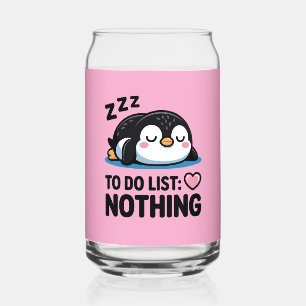 Vaso Con Forma De Lata lindo pingüino durmiendo, lista de tareas nada