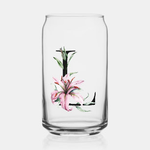 Vaso Con Forma De Lata Lirio de color rosa monograma