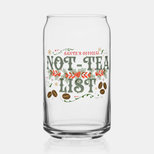 Vaso Con Forma De Lata Lista Oficial de No-Té de Santa Navideña Helada