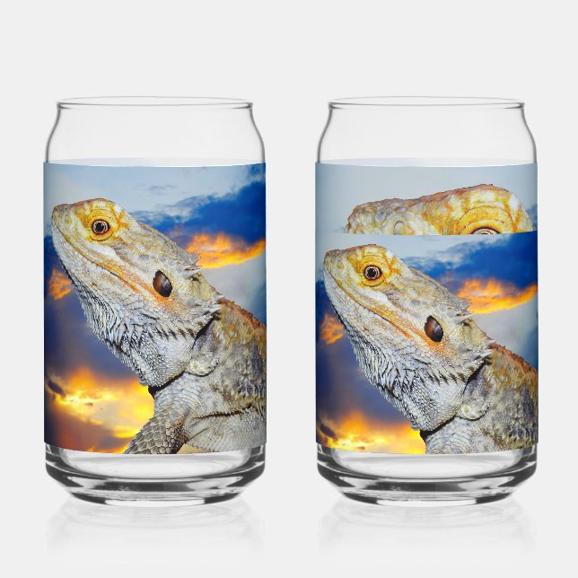Vaso Con Forma De Lata Lizard gris al atardecer (Anverso)