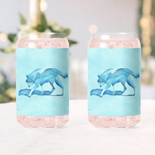 Vaso Con Forma De Lata Lobo Azul En Nieve