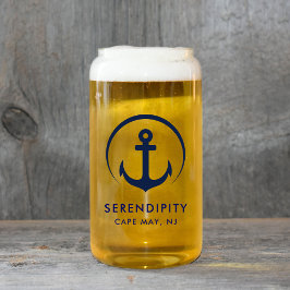 Vaso Con Forma De Lata Logotipo de barco de anclaje moderno