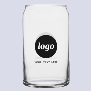 Vaso Con Forma De Lata Logotipo simple con texto promocional de negocios