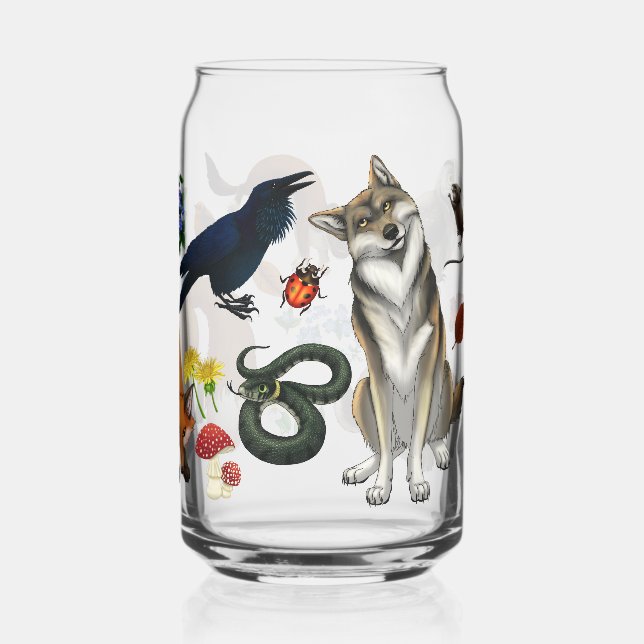 Vaso Con Forma De Lata Los animales del bosque pueden vidrio (Reverso )