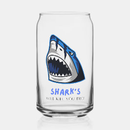 VASO CON FORMA DE LATA LOS TIBURONES TE MATARÁN... CITA DIVERTIDA