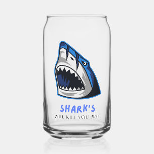 VASO CON FORMA DE LATA LOS TIBURONES TE MATARÁN HERMANO... CITA DIVERTID