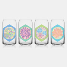 Lot de verres - motifs succulentes
