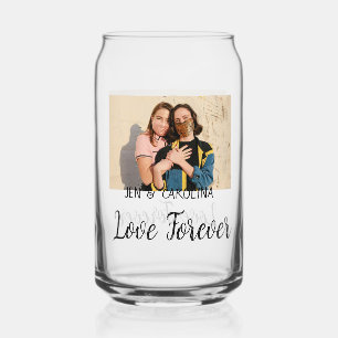 Vaso Con Forma De Lata Love Forever LGbtq pareja orgullo agregar nombre d