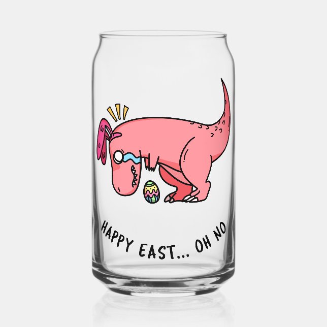 Vaso Con Forma De Lata Lucha de Pascua de T-Rex Puede Vidrio (Anverso)