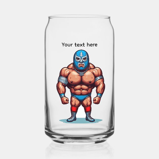 Vaso Con Forma De Lata luchador, vidrio editable (Anverso)