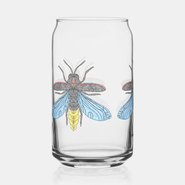 Vaso Con Forma De Lata Luciérnaga - Lata de Vidrio (Anverso)