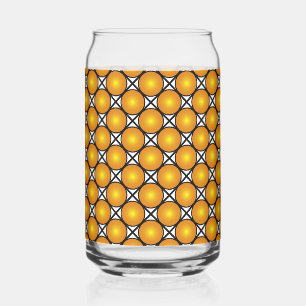 Vaso Con Forma De Lata Luminosos puntos dorados patrón de celosía negro y