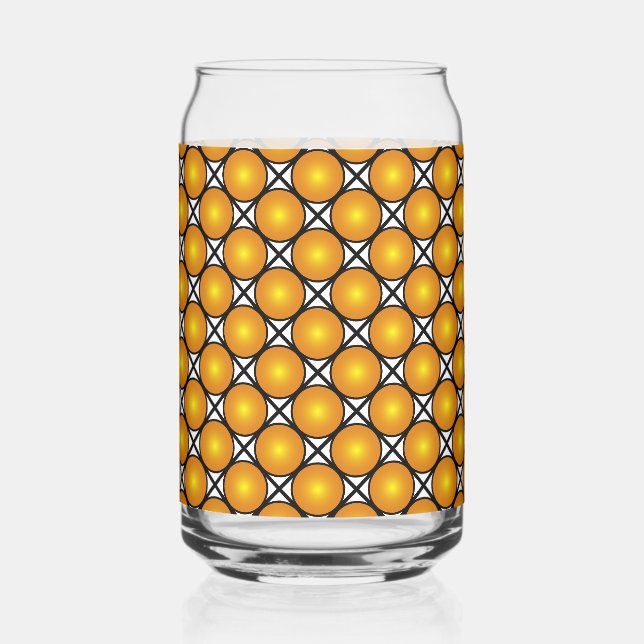Vaso Con Forma De Lata Luminosos puntos dorados Patrón de Entramado Blanc (Anverso)
