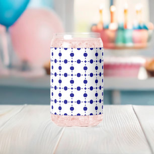 Vaso Con Forma De Lata Lunares Azules Marinos, Patrón de Lunares, Puntos