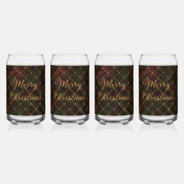 Vaso Con Forma De Lata Luxury, Christmas Pattern, Gold Merry Christmas 
