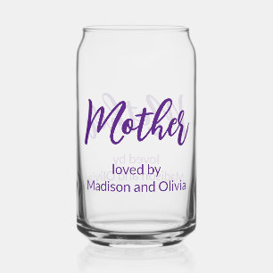 Vaso Con Forma De Lata Madre amada por los nombres de los niños guión mor