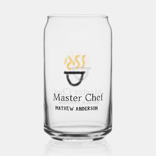 Vaso Con Forma De Lata Maestro chef agregar nombre sartén negra humo de f