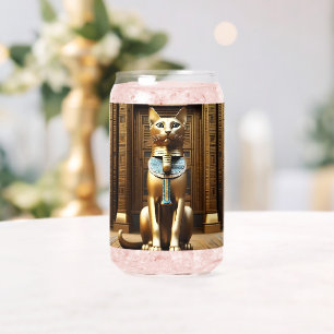 Vaso Con Forma De Lata Majestad Atemporal: El Gato Faraón Egipcio Dorado