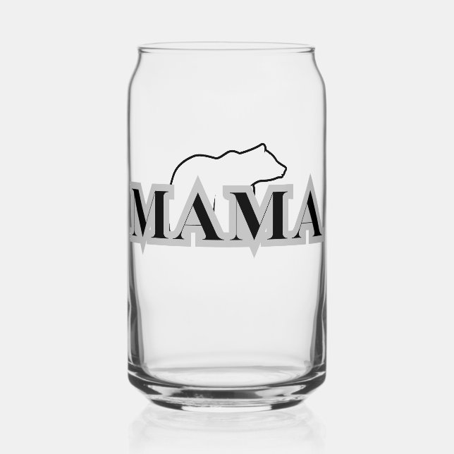 Vaso Con Forma De Lata MAMA Bear Silhouette Glass (Anverso)