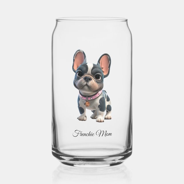 Vaso Con Forma De Lata Mamá de Bulldog Francés Frenchie  (Anverso)