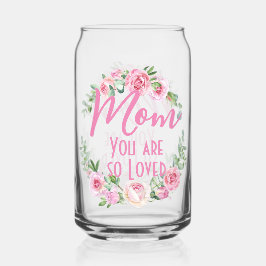 Vaso Con Forma De Lata Mamá, eres tan querida Rosa de Floral Wreath