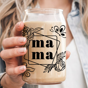 Vaso Con Forma De Lata Mama Floral Personalizado con 3 Nombres de Niños