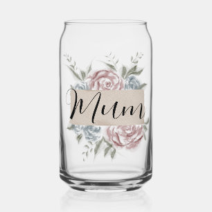 Vaso Con Forma De Lata Mamá - vidrio de lata - regalo de cumpleaños para