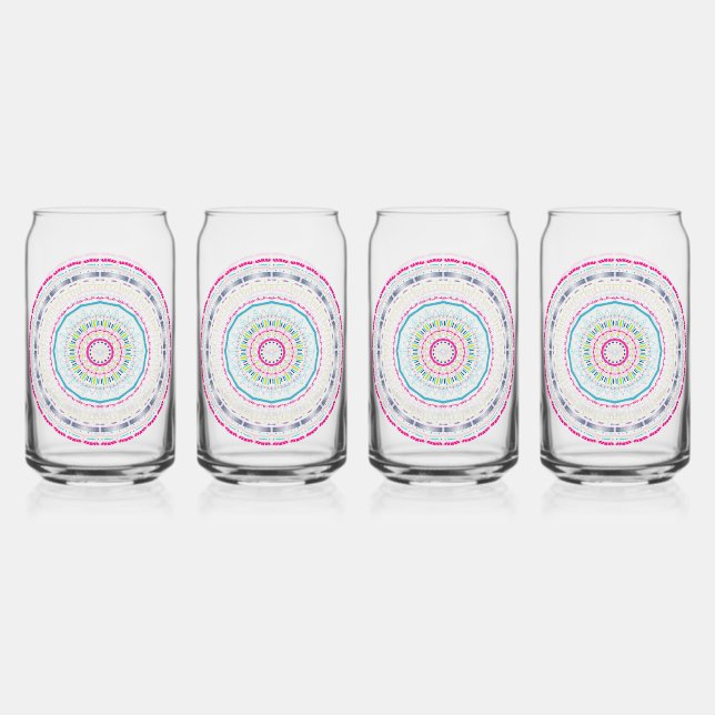 Vaso Con Forma De Lata mandala colorido (Anverso)