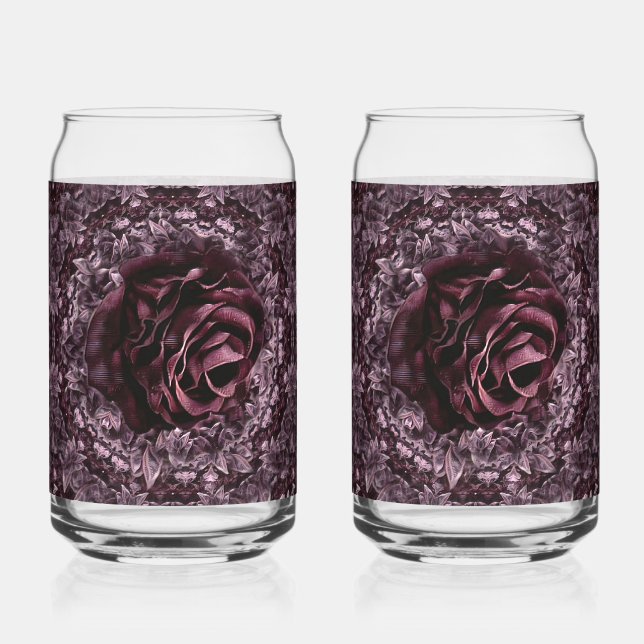 Vaso Con Forma De Lata Mandala de rosa  (Anverso)