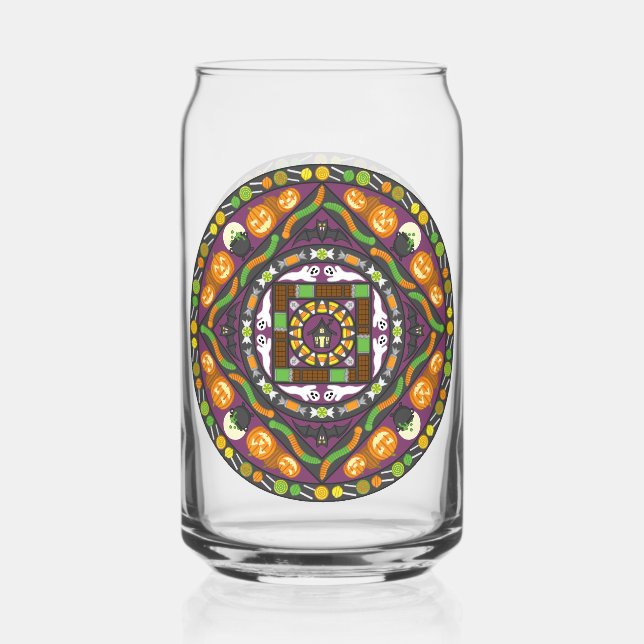 Vaso Con Forma De Lata Mandalas de Trucos y Golosinas (Anverso)
