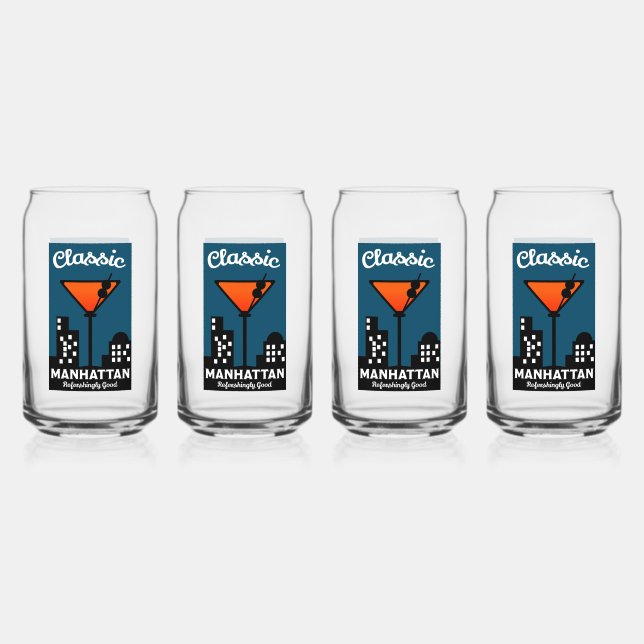 Vaso Con Forma De Lata Manhattan Cocktail Wall Art (Anverso)