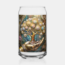 Mano De Robot Dorado Con Árbol De Oro De Vida