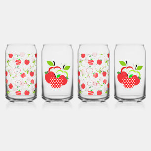 Vaso Con Forma De Lata Manzanas rojas y verdes