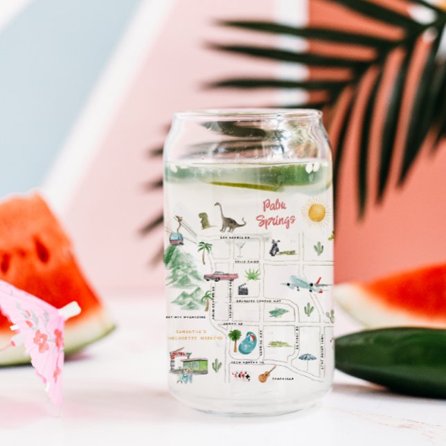 Vaso Con Forma De Lata Mapa ilustrado de Palm Springs | Bachelorette (Subido por el creador)