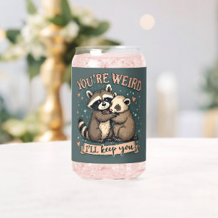 Vaso Con Forma De Lata Mapache lindo y hurón se abrazan con cita divertid