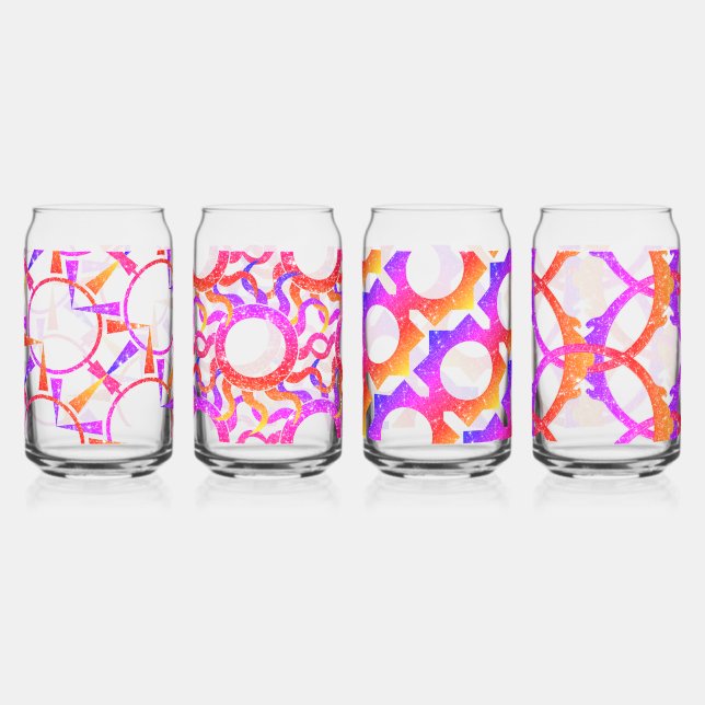 Vaso Con Forma De Lata Maravillosos Patrones Abstractos (Anverso)