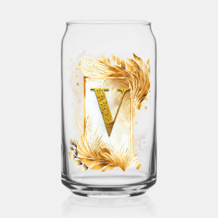 Vaso Con Forma De Lata Marco decorado con monograma V dorado